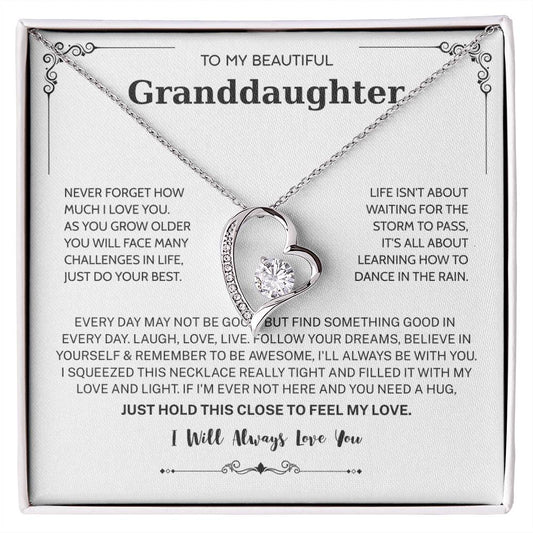 Granddaughter Gifts From Grandma Grandpa - To My Granddaughter Necklace With Heartfelt Message & Elegant Box, Jewelry Gift For Birthday, Graduation, Valentines, Mothers Day, Christmas & More