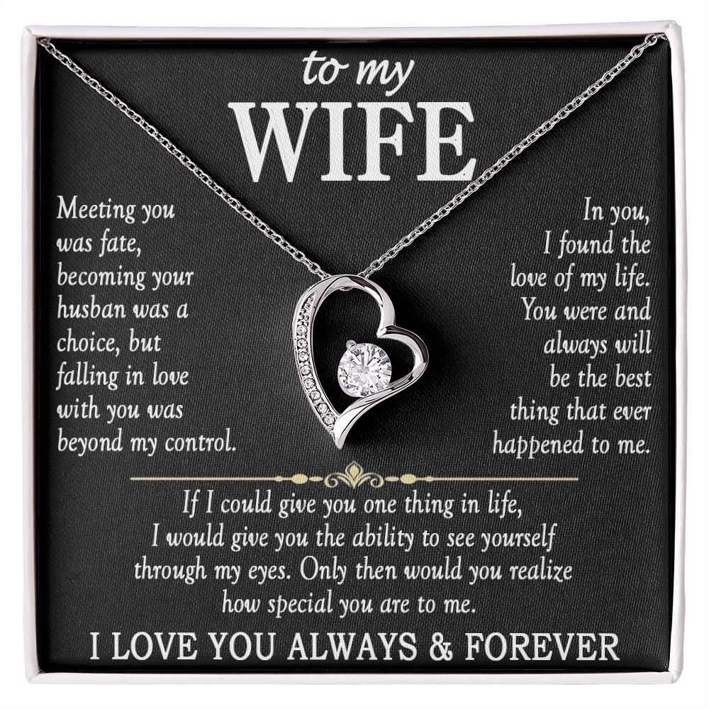 Heart Necklace for Wife – Stainless Steel Love Pendant with Adjustable Chain – Romantic Anniversary, Birthday & Valentine's Day Gift for Her