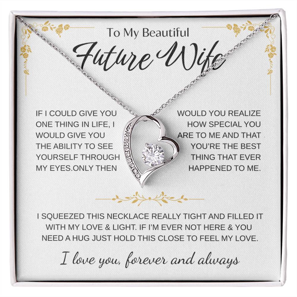 To My Future Wife Necklace - Promise Necklace For Her, Fiance Gifts For Her, Birthday Gifts For Future Wife With Message Card, To My Soulmate Necklace For Women Women Romantic Jewelry With Message Card, Gift Box