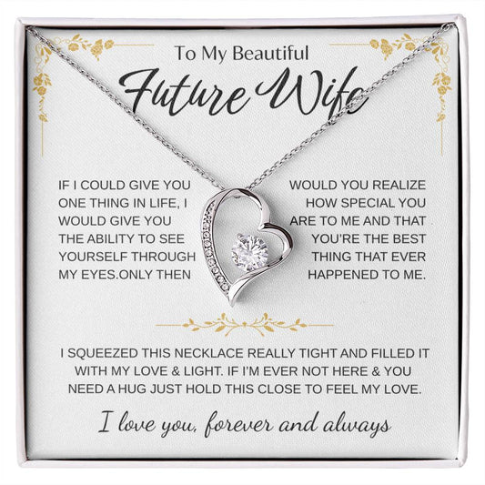 To My Future Wife Necklace - Promise Necklace For Her, Fiance Gifts For Her, Birthday Gifts For Future Wife With Message Card, To My Soulmate Necklace For Women Women Romantic Jewelry With Message Card, Gift Box