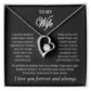 To My Wife Heart Necklace – Stainless Steel Pendant for Women – Meaningful Gift for Anniversary, Birthday, Christmas, Valentine’s Day