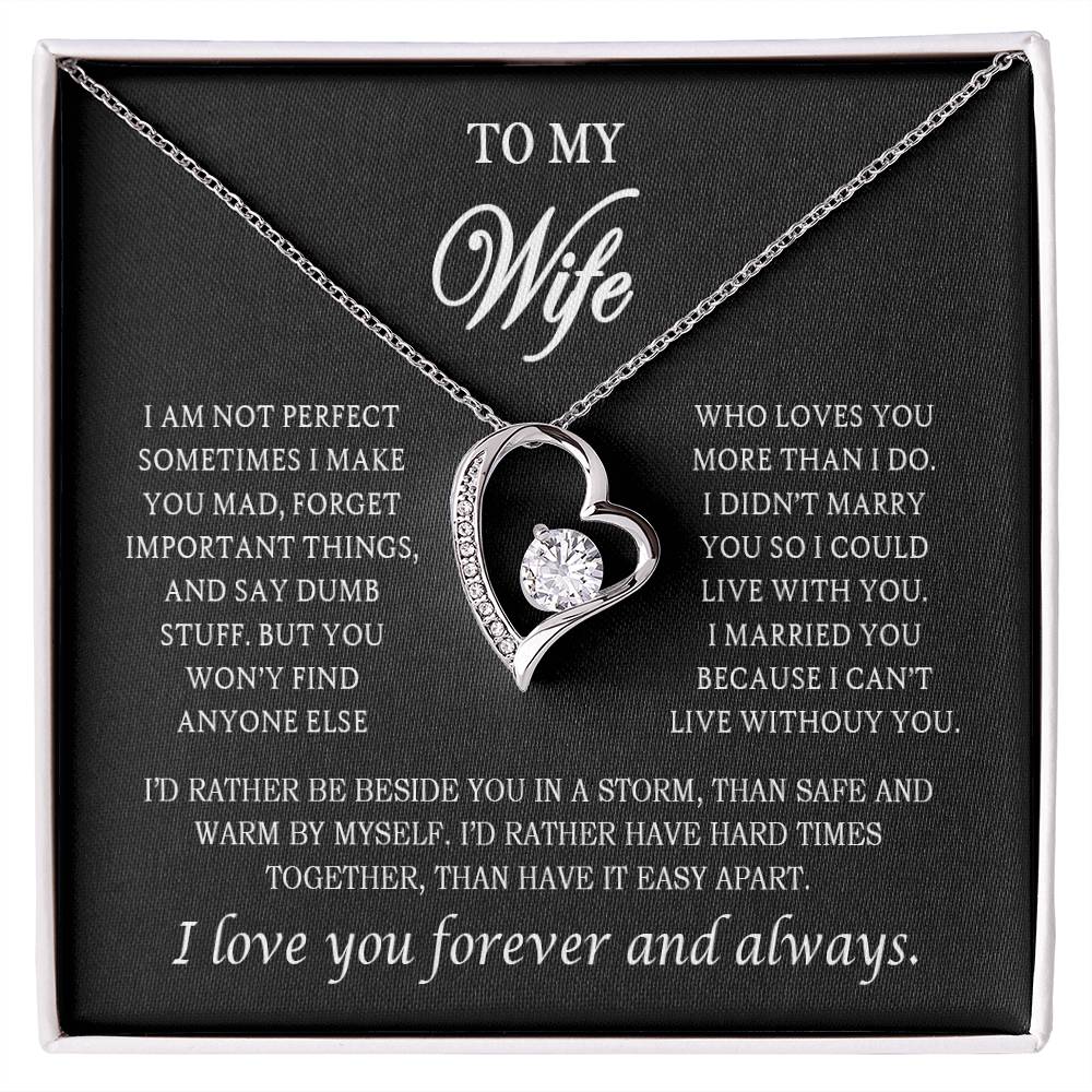 To My Wife Heart Necklace – Stainless Steel Pendant for Women – Meaningful Gift for Anniversary, Birthday, Christmas, Valentine’s Day
