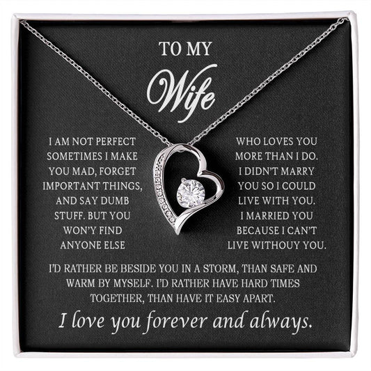To My Wife Heart Necklace – Stainless Steel Pendant for Women – Meaningful Gift for Anniversary, Birthday, Christmas, Valentine’s Day