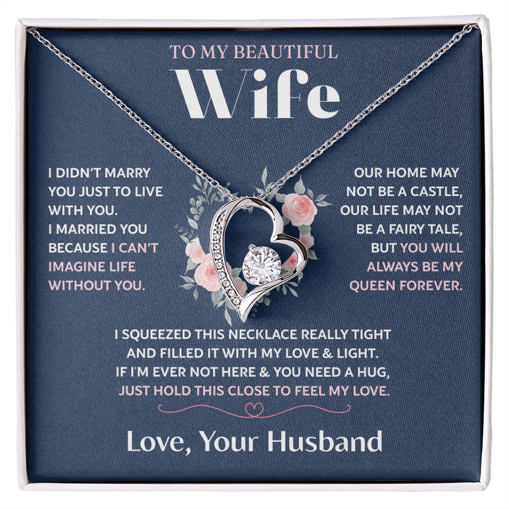 To My Wife Jewelry – Forever Love Necklace, Romantic Gift for Her, The Greatest Blessing in My Life, Perfect for Birthday, Christmas, Anniversary, or Valentine’s Day