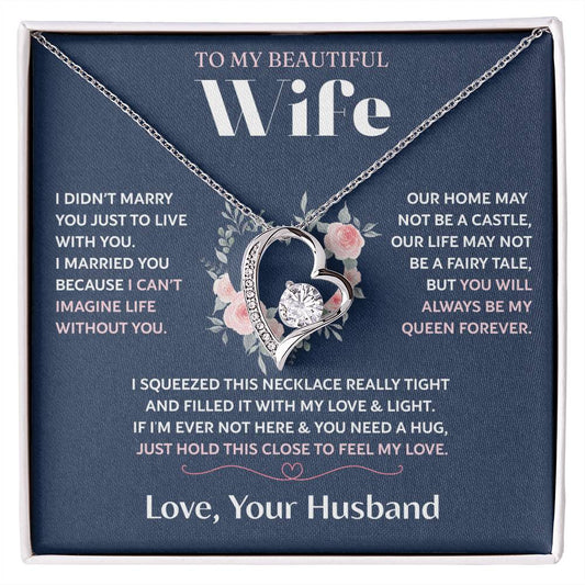To My Wife Jewelry – Forever Love Necklace, Romantic Gift for Her, The Greatest Blessing in My Life, Perfect for Birthday, Christmas, Anniversary, or Valentine’s Day