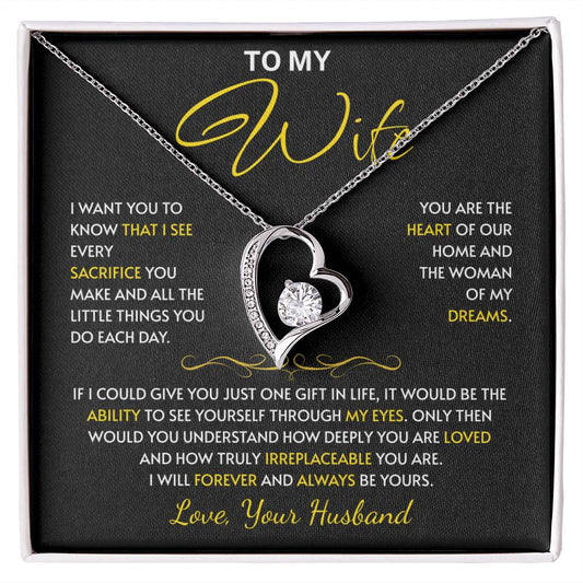 To My Wife Jewelry – Forever Love Necklace, Romantic Gift for Her, The Greatest Blessing in My Life, Perfect for Birthday, Christmas, Anniversary, or Valentine’s Day