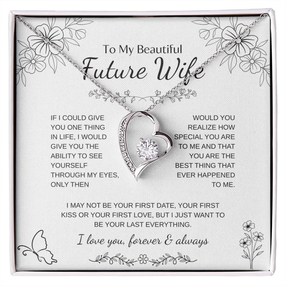 To My Future Wife Necklace - Promise Necklace For Her, Fiance Gifts For Her, Birthday Gifts For Future Wife With Message Card, To My Soulmate Necklace For Women Women Romantic Jewelry With Message Card, Gift Box