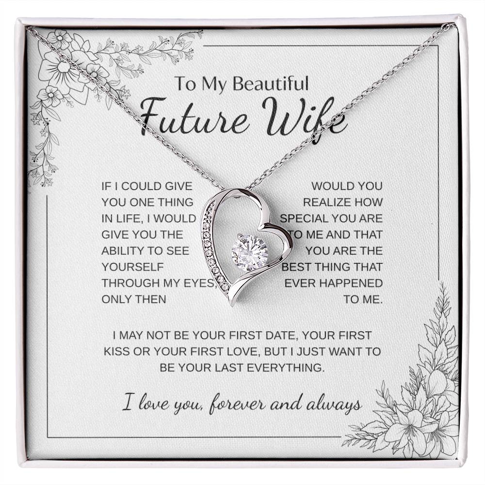 To My Future Wife Necklace - Promise Necklace For Her, Fiance Gifts For Her, Birthday Gifts For Future Wife With Message Card, To My Soulmate Necklace For Women Women Romantic Jewelry With Message Card, Gift Box