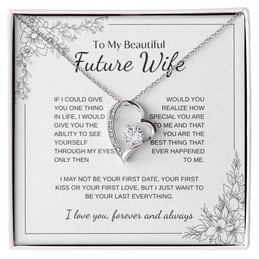 To My Future Wife Necklace - Promise Necklace For Her, Fiance Gifts For Her, Birthday Gifts For Future Wife With Message Card, To My Soulmate Necklace For Women Women Romantic Jewelry With Message Card, Gift Box