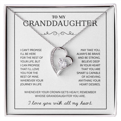 Granddaughter Gifts From Grandma Grandpa - To My Granddaughter Necklace With Heartfelt Message & Elegant Box, Jewelry Gift For Birthday, Graduation, Valentines, Mothers Day, Christmas & More