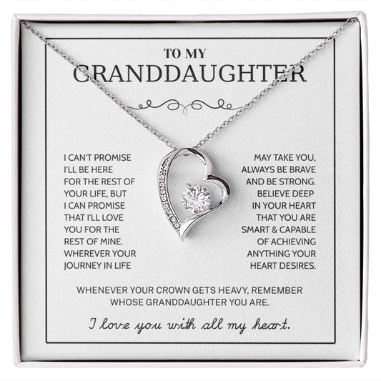 Granddaughter Gifts From Grandma Grandpa - To My Granddaughter Necklace With Heartfelt Message & Elegant Box, Jewelry Gift For Birthday, Graduation, Valentines, Mothers Day, Christmas & More