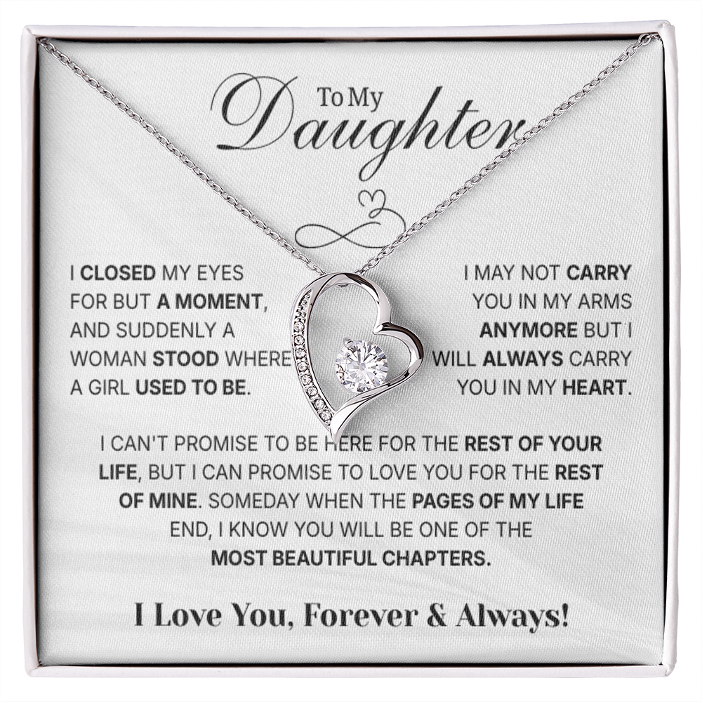 To My Daughter Necklace from Dad – Christmas Gift for Daughter or Daughter-in-Law, Birthday Jewelry for Women, Valentine's Day & Mother's Day Present