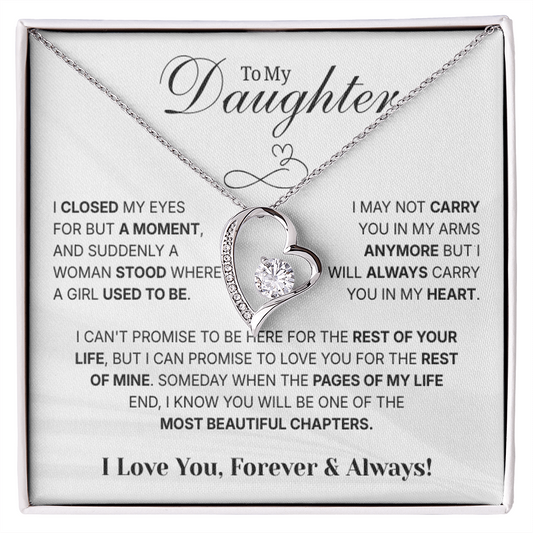To My Daughter Necklace from Dad – Christmas Gift for Daughter or Daughter-in-Law, Birthday Jewelry for Women, Valentine's Day & Mother's Day Present