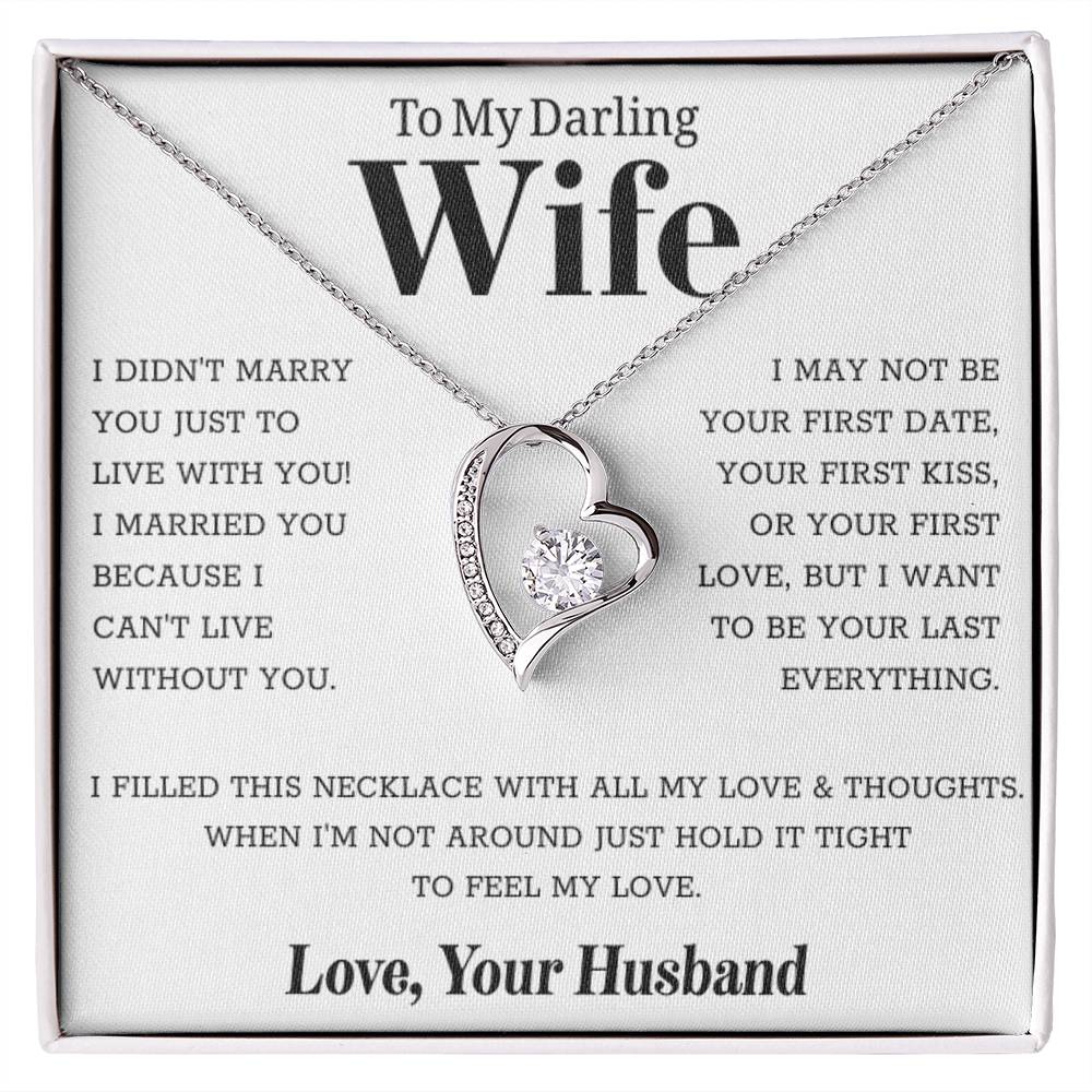 To My Wife – Forever Love Necklace, Gift for Wife from Husband, Romantic Anniversary Birthday Christmas Jewelry, Meaningful Love Message Card, Perfect Valentine’s Day Gift