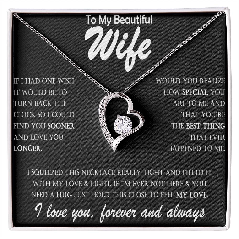 Stainless Steel Heart Necklace for Wife – Durable Love Pendant Jewelry – Perfect Romantic Gift for Her on Anniversary, Valentine’s Day, Birthday