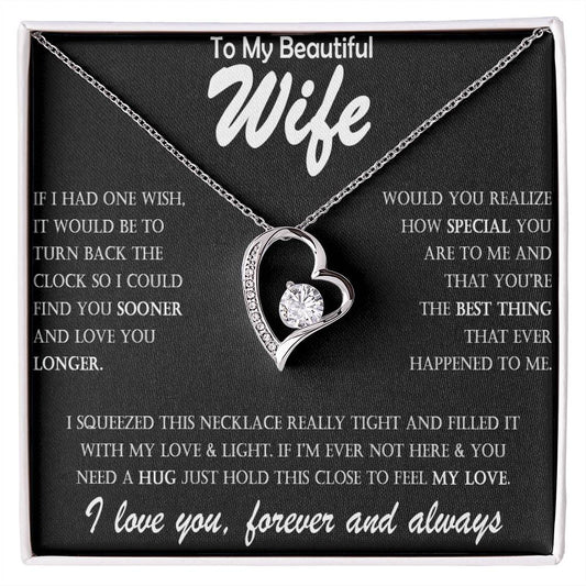 Stainless Steel Heart Necklace for Wife – Durable Love Pendant Jewelry – Perfect Romantic Gift for Her on Anniversary, Valentine’s Day, Birthday