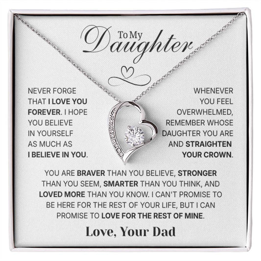 To My Daughter Necklace from Dad – Christmas Gift for Daughter or Daughter-in-Law, Birthday Jewelry for Women, Valentine's Day & Mother's Day Present