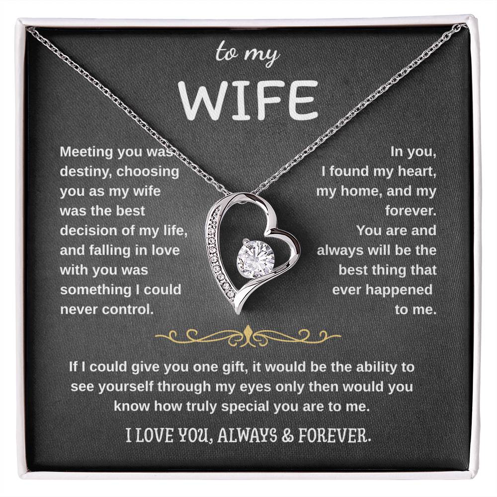 To My Wife Jewelry – Forever Love Necklace, Romantic Gift for Her, The Greatest Blessing in My Life, Perfect for Birthday, Christmas, Anniversary, or Valentine’s Day