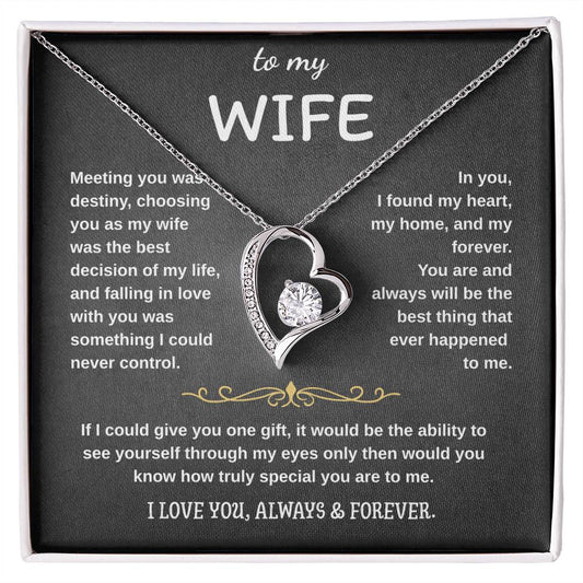 To My Wife Jewelry – Forever Love Necklace, Romantic Gift for Her, The Greatest Blessing in My Life, Perfect for Birthday, Christmas, Anniversary, or Valentine’s Day