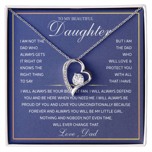 To My Daughter Necklace from Dad – Christmas Gift for Daughter or Daughter-in-Law, Birthday Jewelry for Women, Valentine's Day & Mother's Day Present