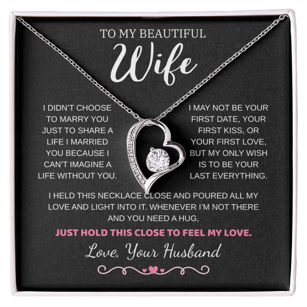 To My Wife Jewelry – Forever Love Necklace, Romantic Gift for Her, The Greatest Blessing in My Life, Perfect for Birthday, Christmas, Anniversary, or Valentine’s Day