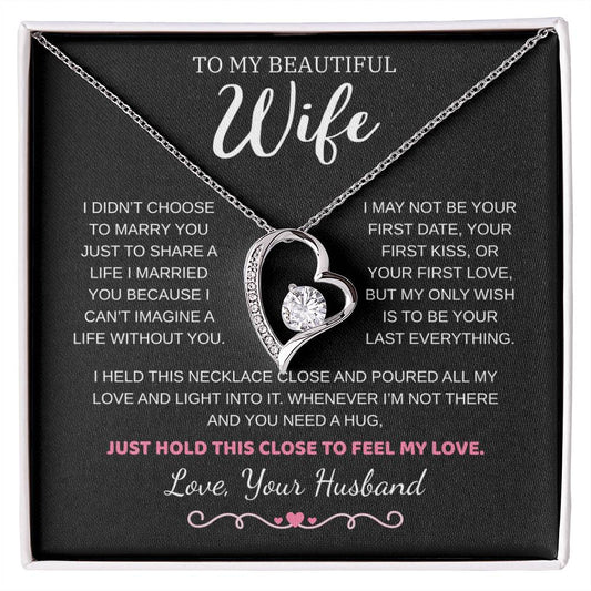 To My Wife Jewelry – Forever Love Necklace, Romantic Gift for Her, The Greatest Blessing in My Life, Perfect for Birthday, Christmas, Anniversary, or Valentine’s Day