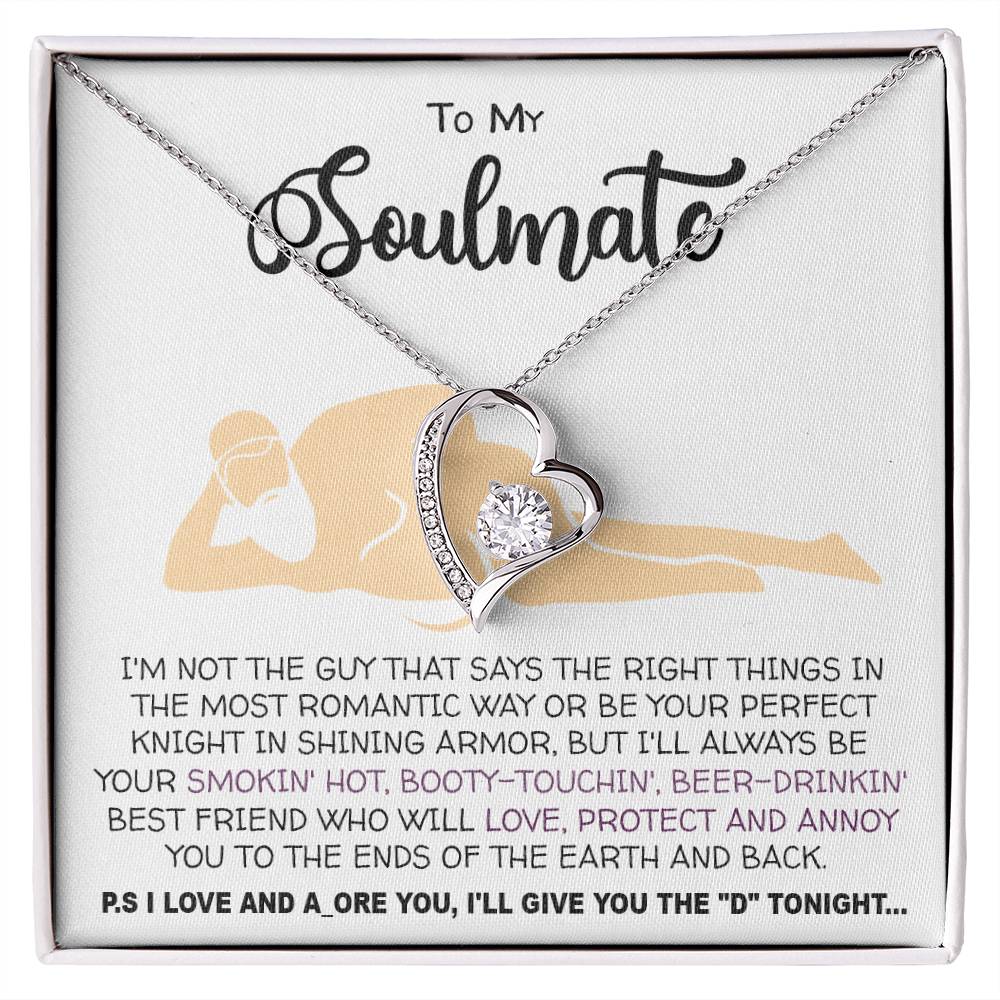 Necklace To my Soulmate necklace for Women Gifts from Boyfriend Funny Gifts For Girlfriend Best Birthday Gift Ideas For Wife, Romantic Jewelry For Her Anniversary on Valentine day Forever Love not Earing Template