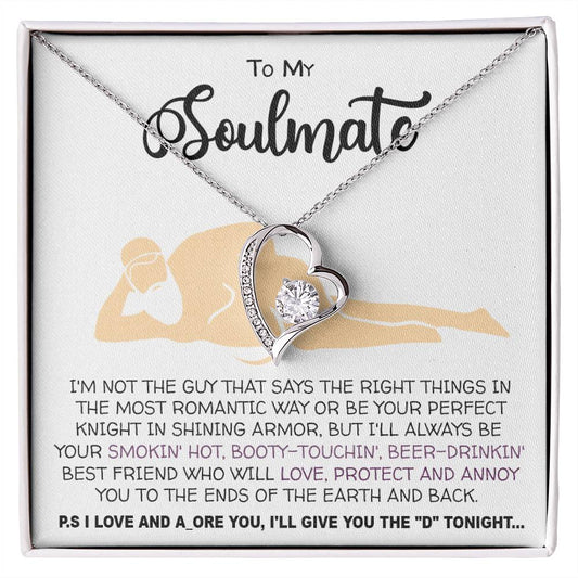 Necklace To my Soulmate necklace for Women Gifts from Boyfriend Funny Gifts For Girlfriend Best Birthday Gift Ideas For Wife, Romantic Jewelry For Her Anniversary on Valentine day Forever Love not Earing Template