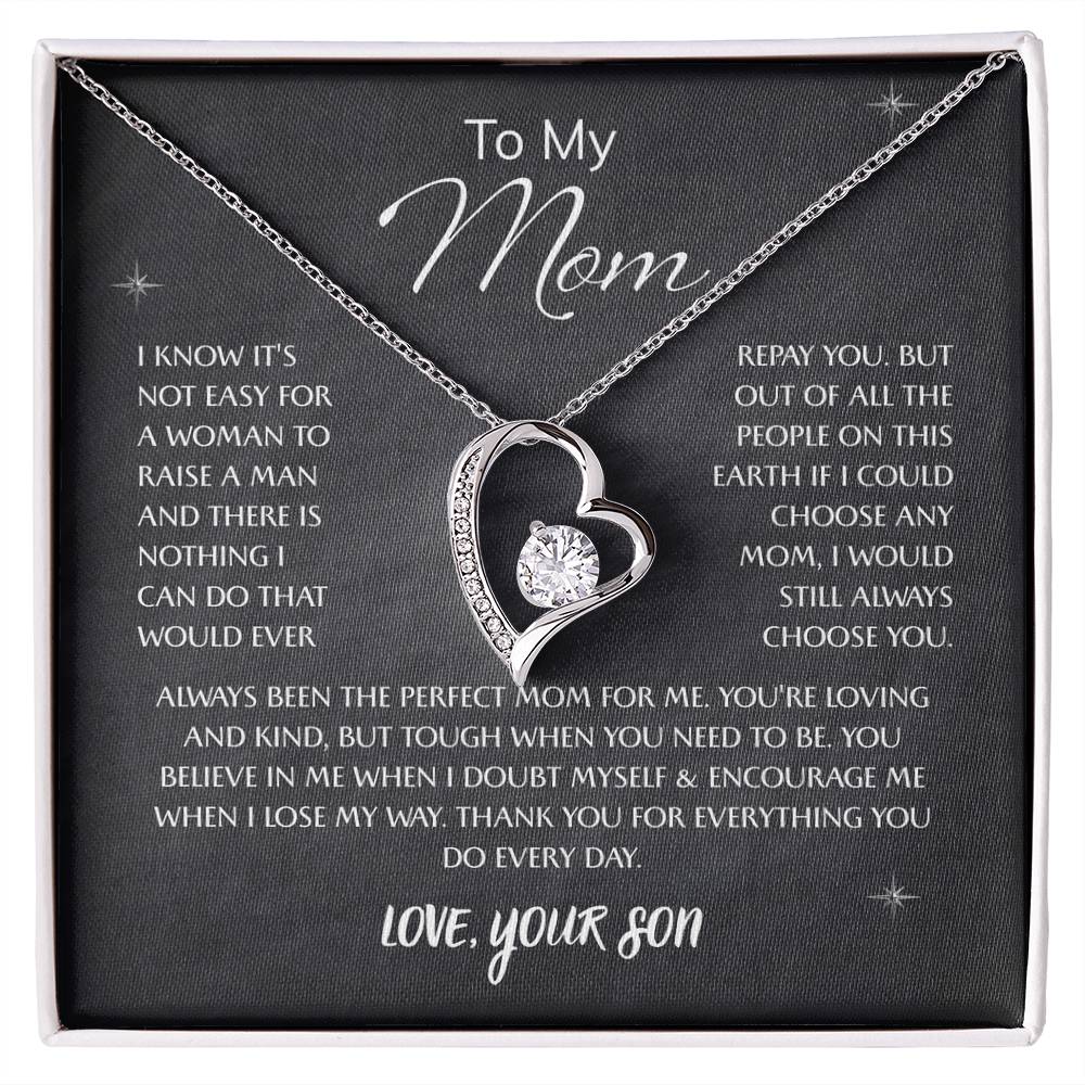 To My Mom – Sentimental Necklace with Heartfelt Card, Thoughtful Gifts from Daughter or Son for Mother’s Day, Birthday, Christmas