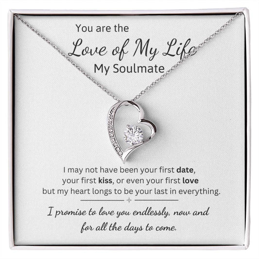 To My Soulmate Necklace – Romantic Jewelry Gift for Wife from Husband – Birthday, Anniversary, Valentine’s Day Gift with Message Card & Gift Box
