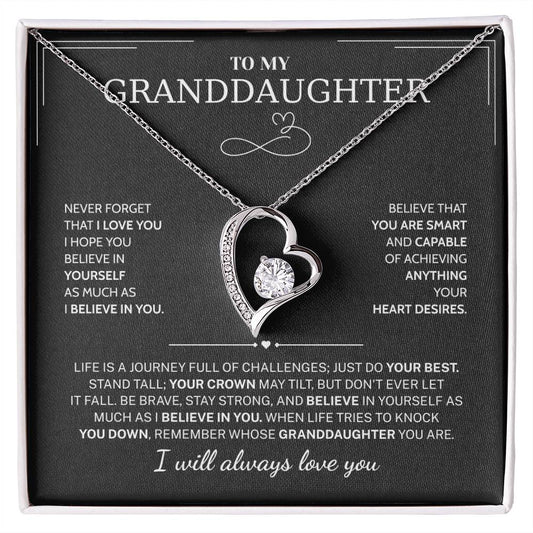 Granddaughter Gifts From Grandma Grandpa - To My Granddaughter Necklace With Heartfelt Message & Elegant Box, Jewelry Gift For Birthday, Graduation, Valentines, Mothers Day, Christmas & More