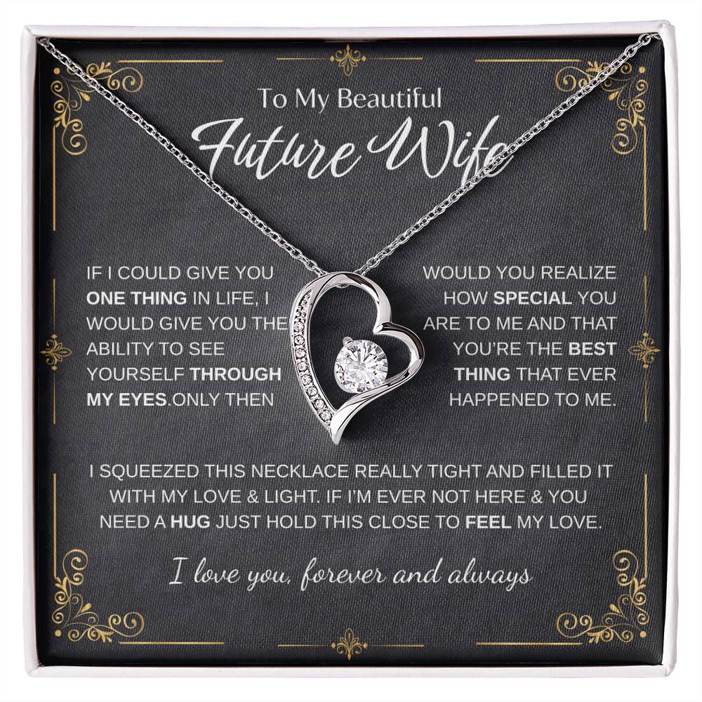 To My Future Wife Necklace - Promise Necklace For Her, Fiance Gifts For Her, Birthday Gifts For Future Wife With Message Card, To My Soulmate Necklace For Women Women Romantic Jewelry With Message Card, Gift Box