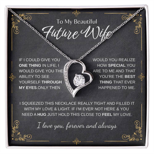 To My Future Wife Necklace - Promise Necklace For Her, Fiance Gifts For Her, Birthday Gifts For Future Wife With Message Card, To My Soulmate Necklace For Women Women Romantic Jewelry With Message Card, Gift Box