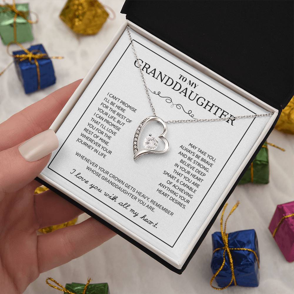 Granddaughter Gifts From Grandma Grandpa - To My Granddaughter Necklace With Heartfelt Message & Elegant Box, Jewelry Gift For Birthday, Graduation, Valentines, Mothers Day, Christmas & More