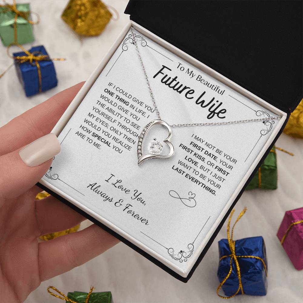To My Future Wife Necklace - Promise Necklace For Her, Fiance Gifts For Her, Birthday Gifts For Future Wife With Message Card, To My Soulmate Necklace For Women Women Romantic Jewelry With Message Card, Gift Box