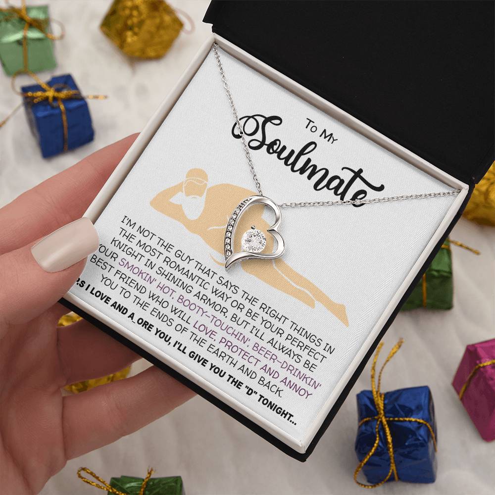 Necklace To my Soulmate necklace for Women Gifts from Boyfriend Funny Gifts For Girlfriend Best Birthday Gift Ideas For Wife, Romantic Jewelry For Her Anniversary on Valentine day Forever Love not Earing Template