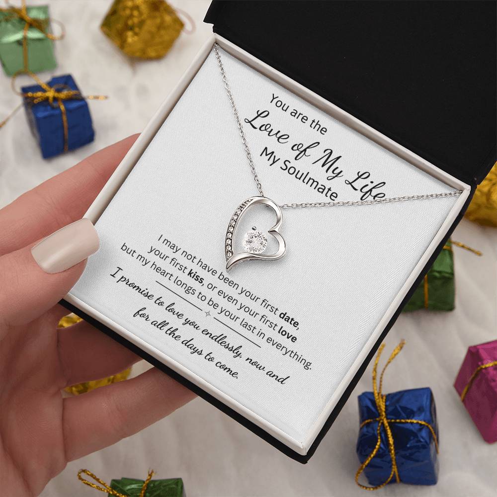 To My Soulmate Necklace – Romantic Jewelry Gift for Wife from Husband – Birthday, Anniversary, Valentine’s Day Gift with Message Card & Gift Box