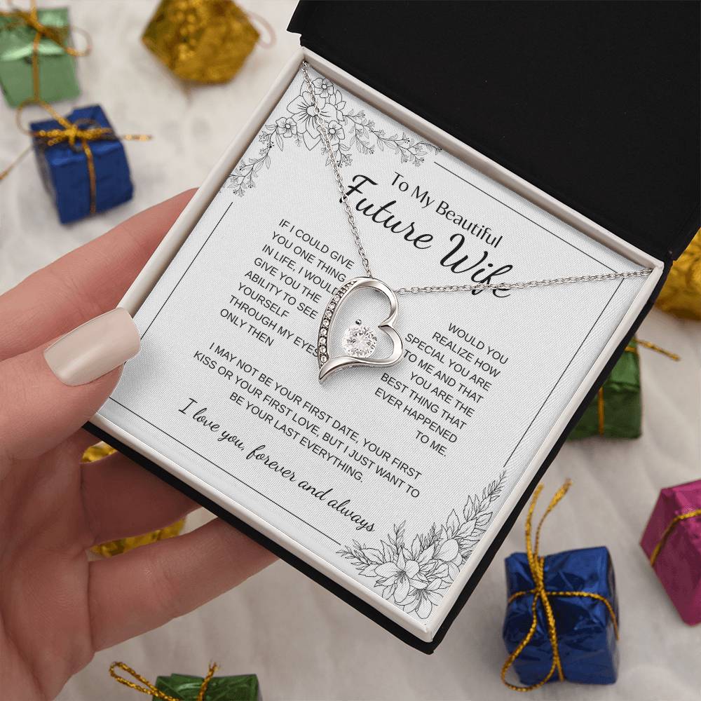 To My Future Wife Necklace - Promise Necklace For Her, Fiance Gifts For Her, Birthday Gifts For Future Wife With Message Card, To My Soulmate Necklace For Women Women Romantic Jewelry With Message Card, Gift Box