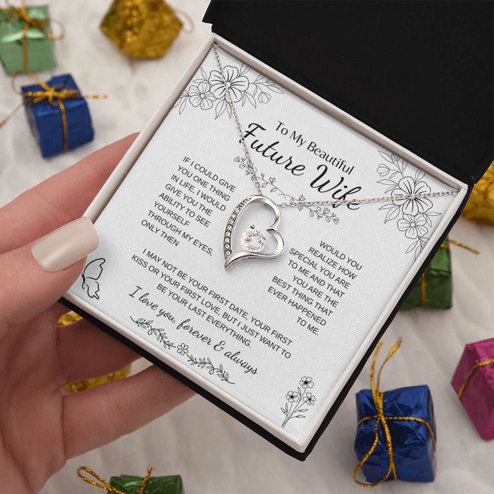 To My Future Wife Necklace - Promise Necklace For Her, Fiance Gifts For Her, Birthday Gifts For Future Wife With Message Card, To My Soulmate Necklace For Women Women Romantic Jewelry With Message Card, Gift Box