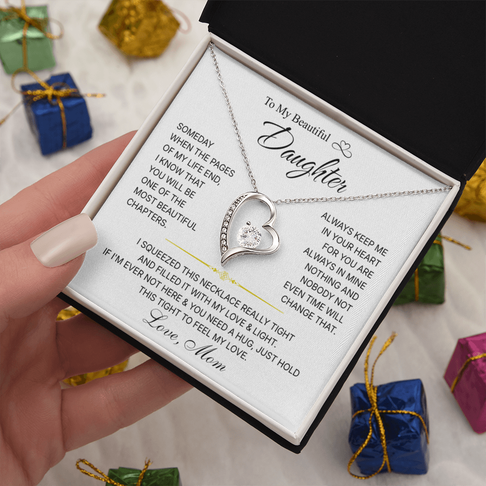 To My Daughter Necklace from Dad – Christmas Gift for Daughter or Daughter-in-Law, Birthday Jewelry for Women, Valentine's Day & Mother's Day Present