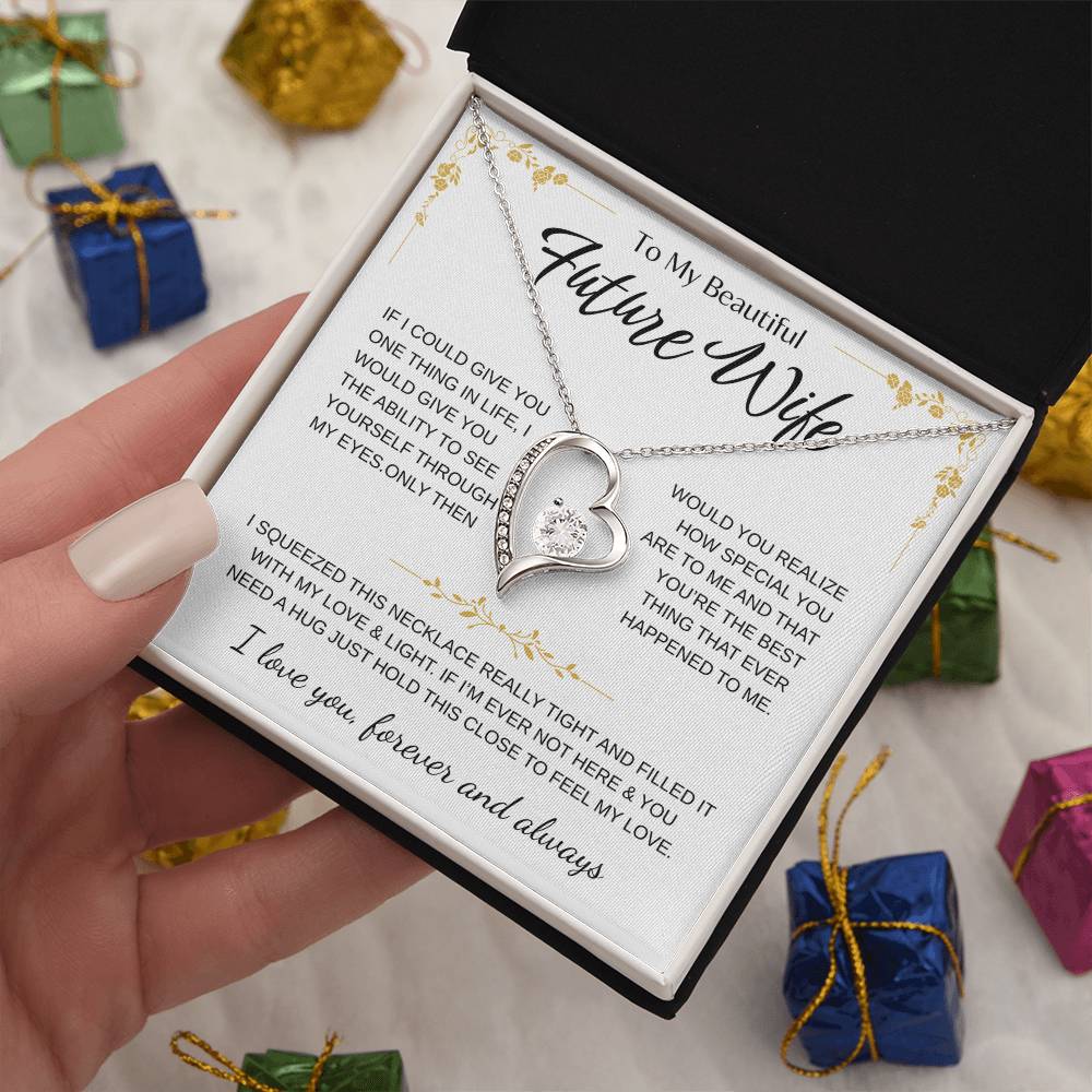 To My Future Wife Necklace - Promise Necklace For Her, Fiance Gifts For Her, Birthday Gifts For Future Wife With Message Card, To My Soulmate Necklace For Women Women Romantic Jewelry With Message Card, Gift Box