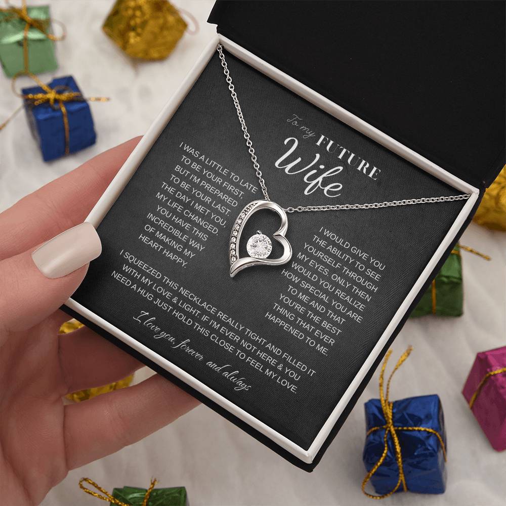 To My Future Wife Necklace - Promise Necklace For Her, Fiance Gifts For Her, Birthday Gifts For Future Wife With Message Card, To My Soulmate Necklace For Women Women Romantic Jewelry With Message Card, Gift Box