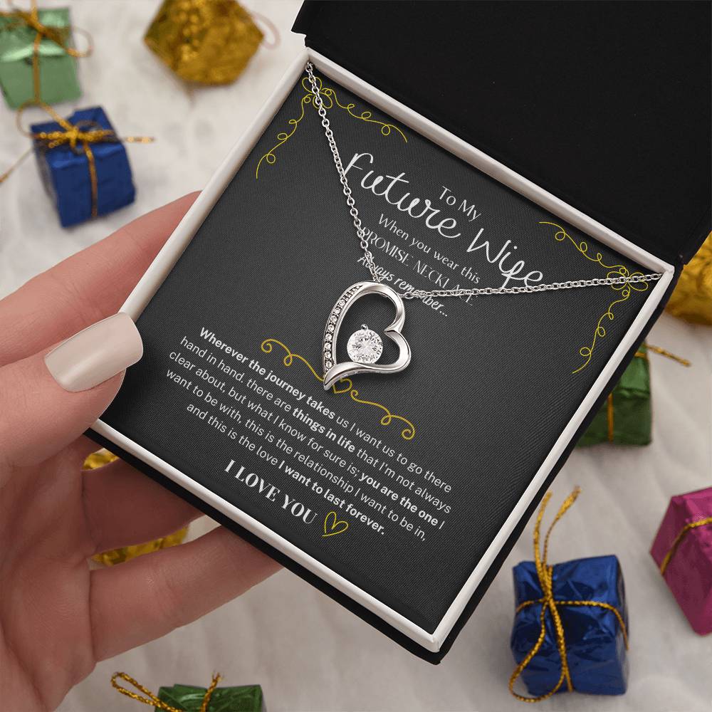 To My Future Wife Necklace - Promise Necklace For Her, Fiance Gifts For Her, Birthday Gifts For Future Wife With Message Card, To My Soulmate Necklace For Women Women Romantic Jewelry With Message Card, Gift Box