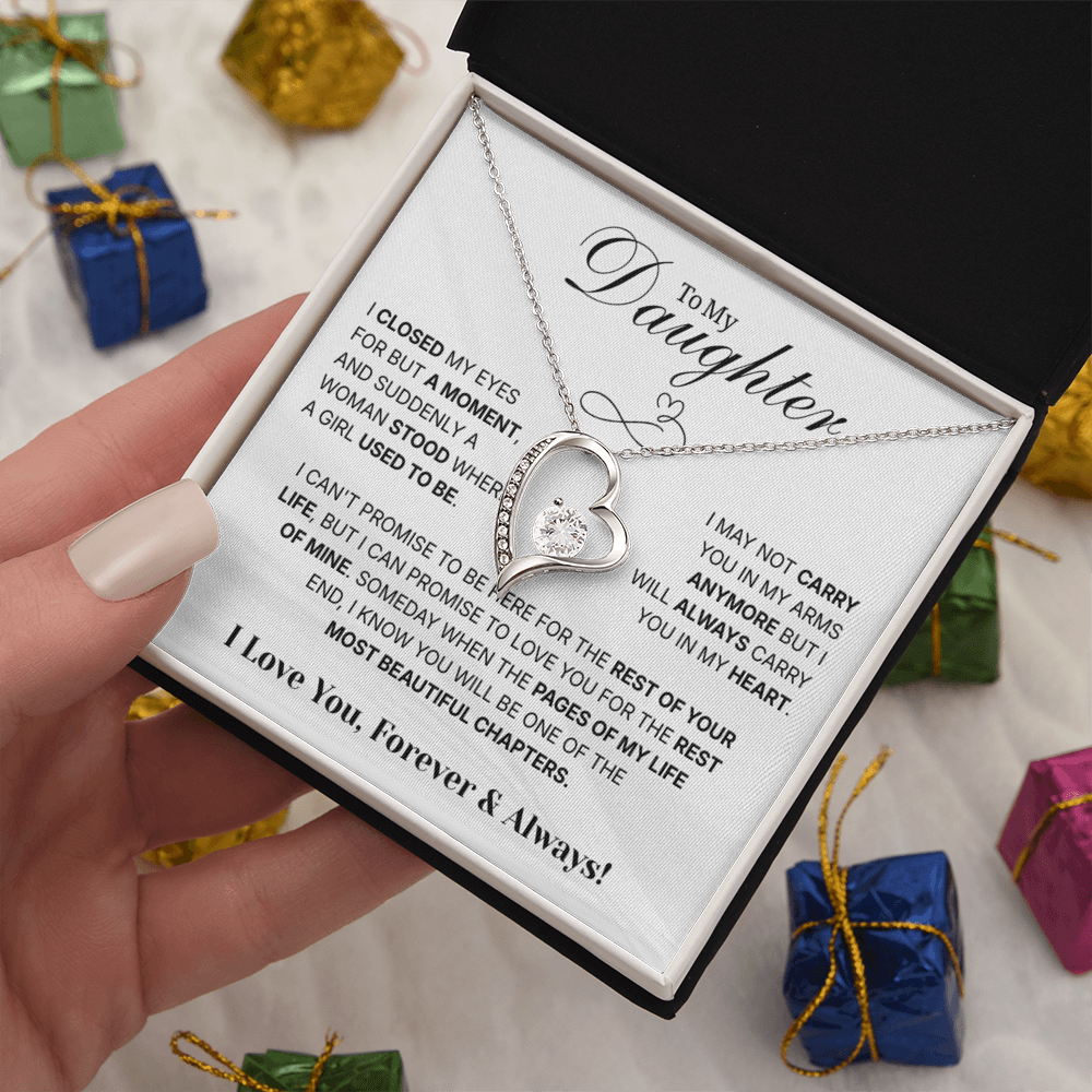 To My Daughter Necklace from Dad – Christmas Gift for Daughter or Daughter-in-Law, Birthday Jewelry for Women, Valentine's Day & Mother's Day Present