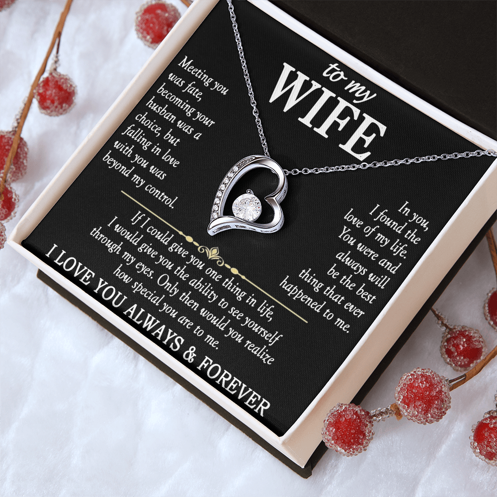 Heart Necklace for Wife – Stainless Steel Love Pendant with Adjustable Chain – Romantic Anniversary, Birthday & Valentine's Day Gift for Her