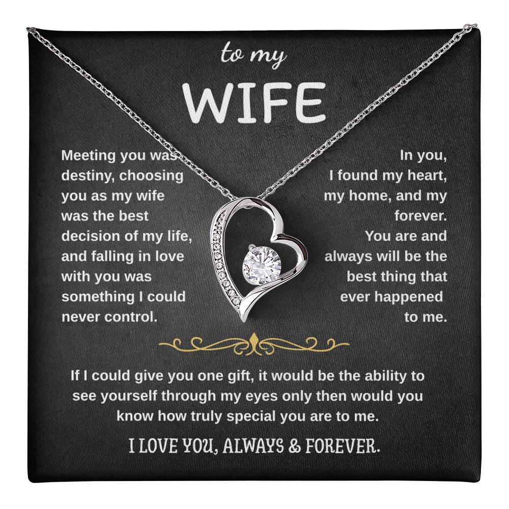 To My Wife Jewelry – Forever Love Necklace, Romantic Gift for Her, The Greatest Blessing in My Life, Perfect for Birthday, Christmas, Anniversary, or Valentine’s Day