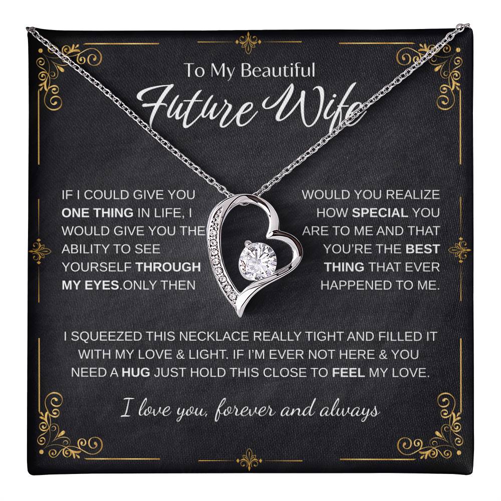 To My Future Wife Necklace - Promise Necklace For Her, Fiance Gifts For Her, Birthday Gifts For Future Wife With Message Card, To My Soulmate Necklace For Women Women Romantic Jewelry With Message Card, Gift Box