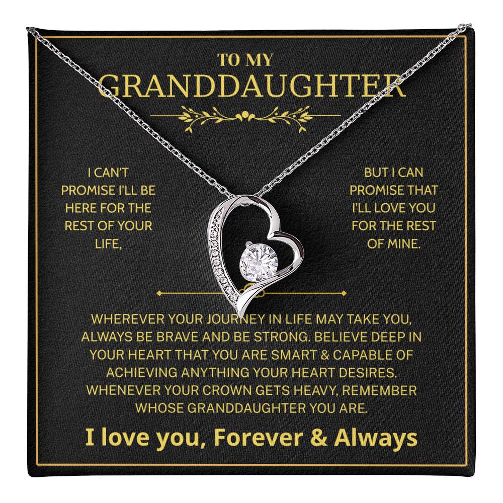 Granddaughter Gifts From Grandma Grandpa - To My Granddaughter Necklace With Heartfelt Message & Elegant Box, Jewelry Gift For Birthday, Graduation, Valentines, Mothers Day, Christmas & More