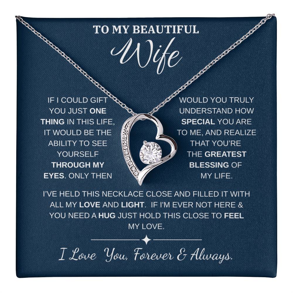 To My Wife Jewelry – Forever Love Necklace, Romantic Gift for Her, The Greatest Blessing in My Life, Perfect for Birthday, Christmas, Anniversary, or Valentine’s Day