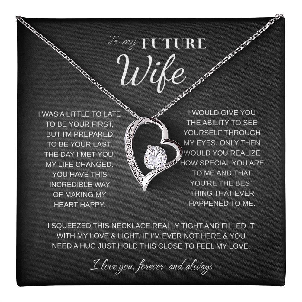 To My Future Wife Necklace - Promise Necklace For Her, Fiance Gifts For Her, Birthday Gifts For Future Wife With Message Card, To My Soulmate Necklace For Women Women Romantic Jewelry With Message Card, Gift Box